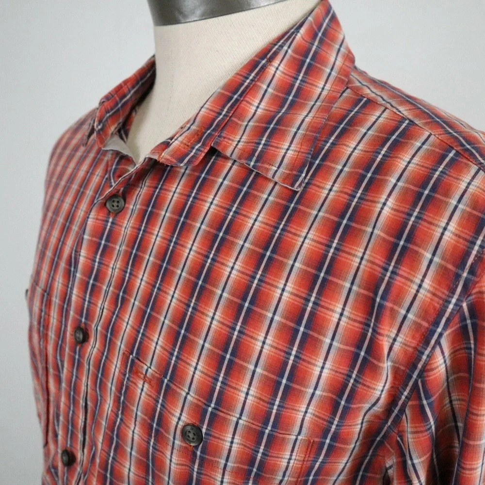 Banana Republic Shirt Mens Medium 15-15.5‎ Pocket Button Up Plaid Long Sleeve